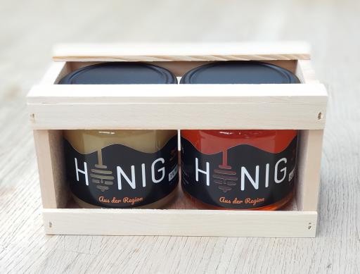 Honig in der Holzgeschenkbox